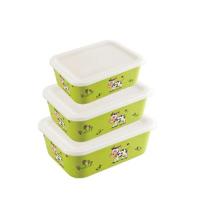 Oem hot custom reusable biodegradable stackable storage box rectangular bamboo fiber food container set with lid airtight BPA