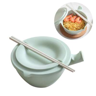 Odellware utensils 2019  chinese melamine soup bamboo noodle bowl with lid handle