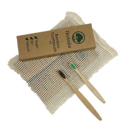 Adult children Natural Organic custom bamboo toothbrush Soft BPA Free Bristles Pack of 4